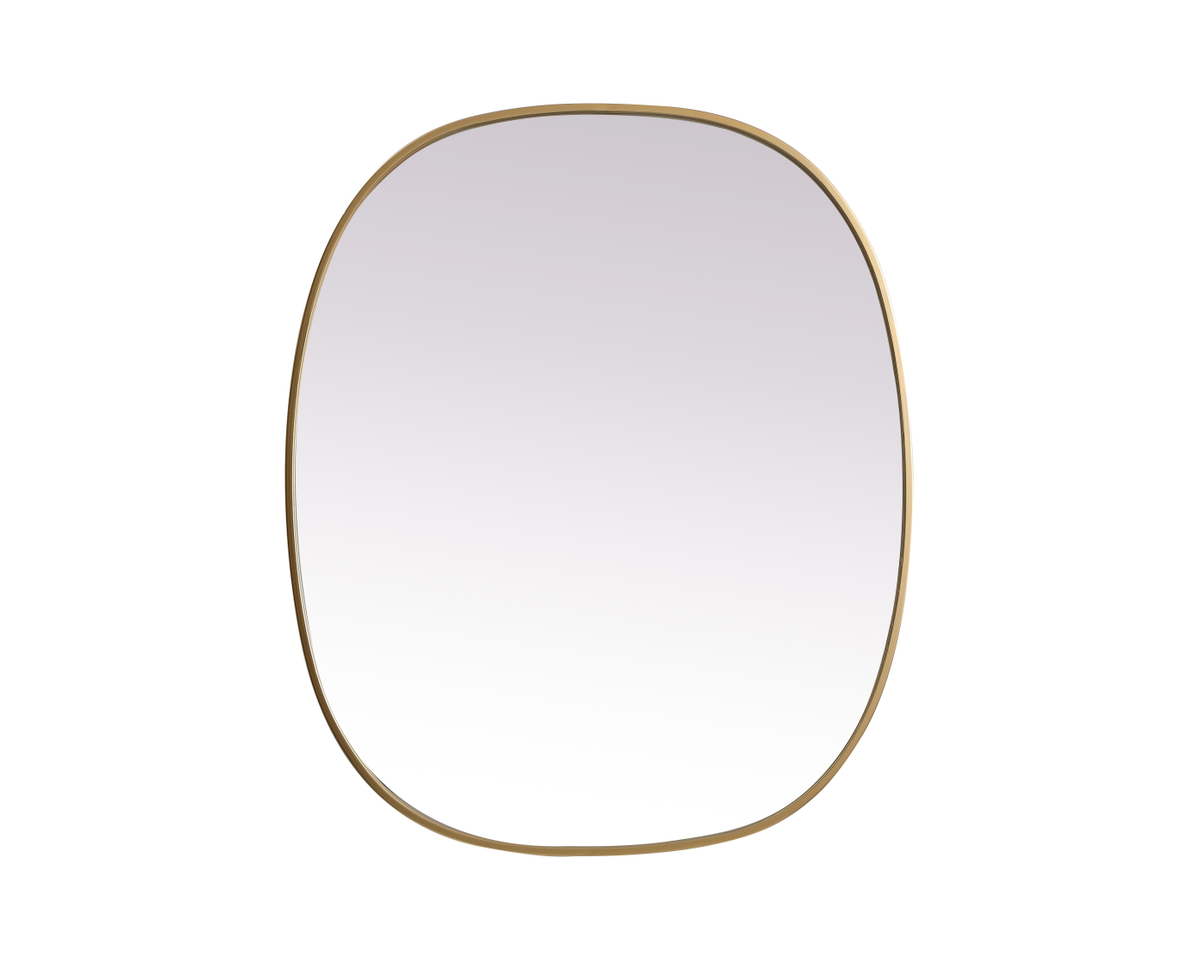 Elegant Decor MR2B3036BRS 30 x 36 in. Metal Frame Oval Mirror, Brass