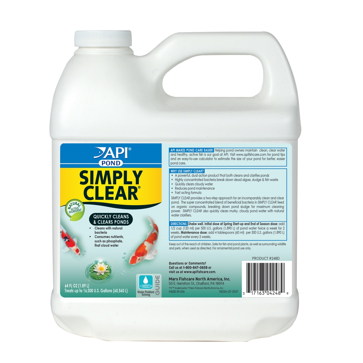 Mars Fishcare Inc Mars Fishcare AP248D 64 oz Pond Care Simply Clear