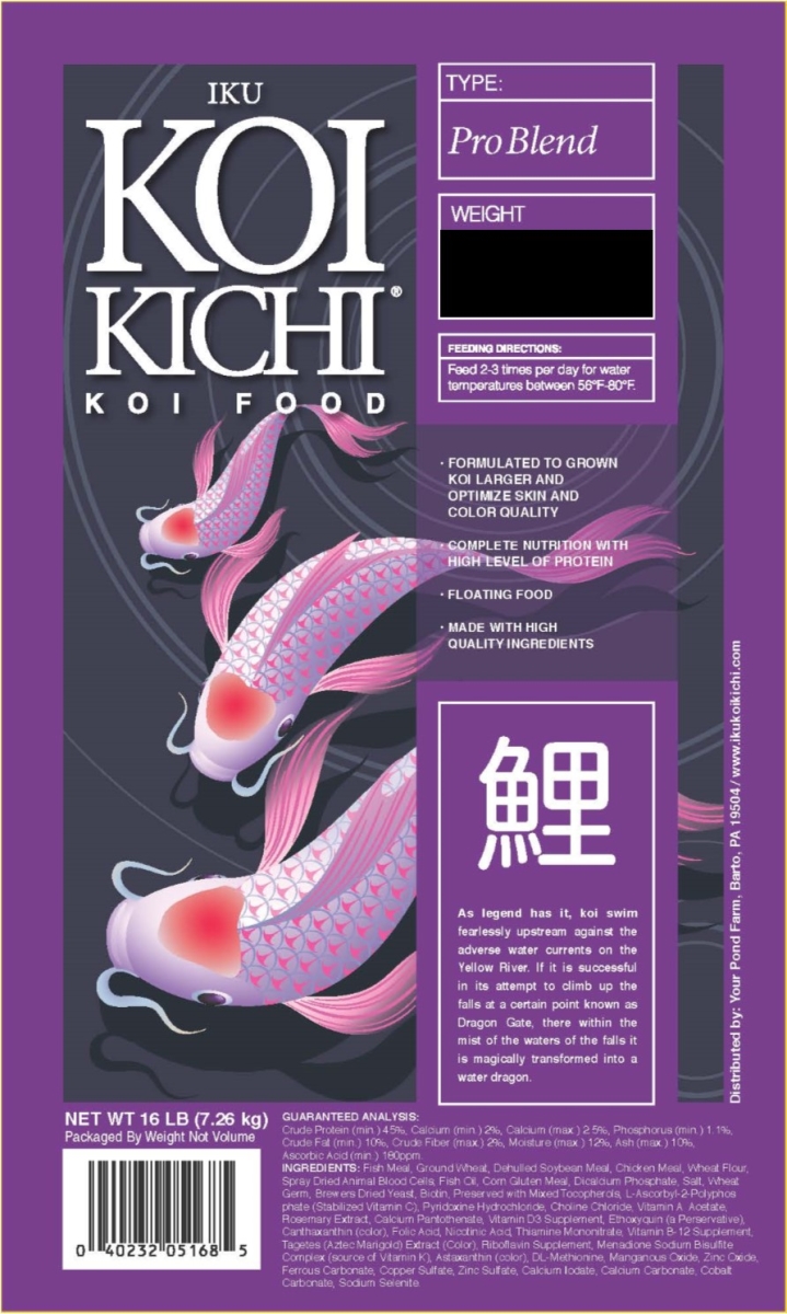 CBD UNLIMITED Iku Koi Kichi KKPRO40 40 lbs ProBlend Bag Fish Food