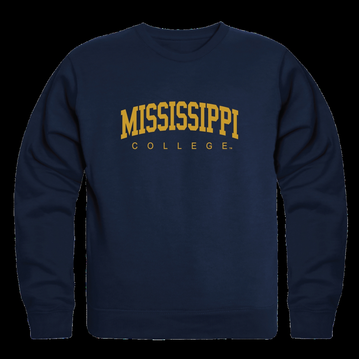 W Republic 546-544-NV2-03 Mississippi College Choctaws Arch Crewneck Sweatshirt&#44; Navy - Large