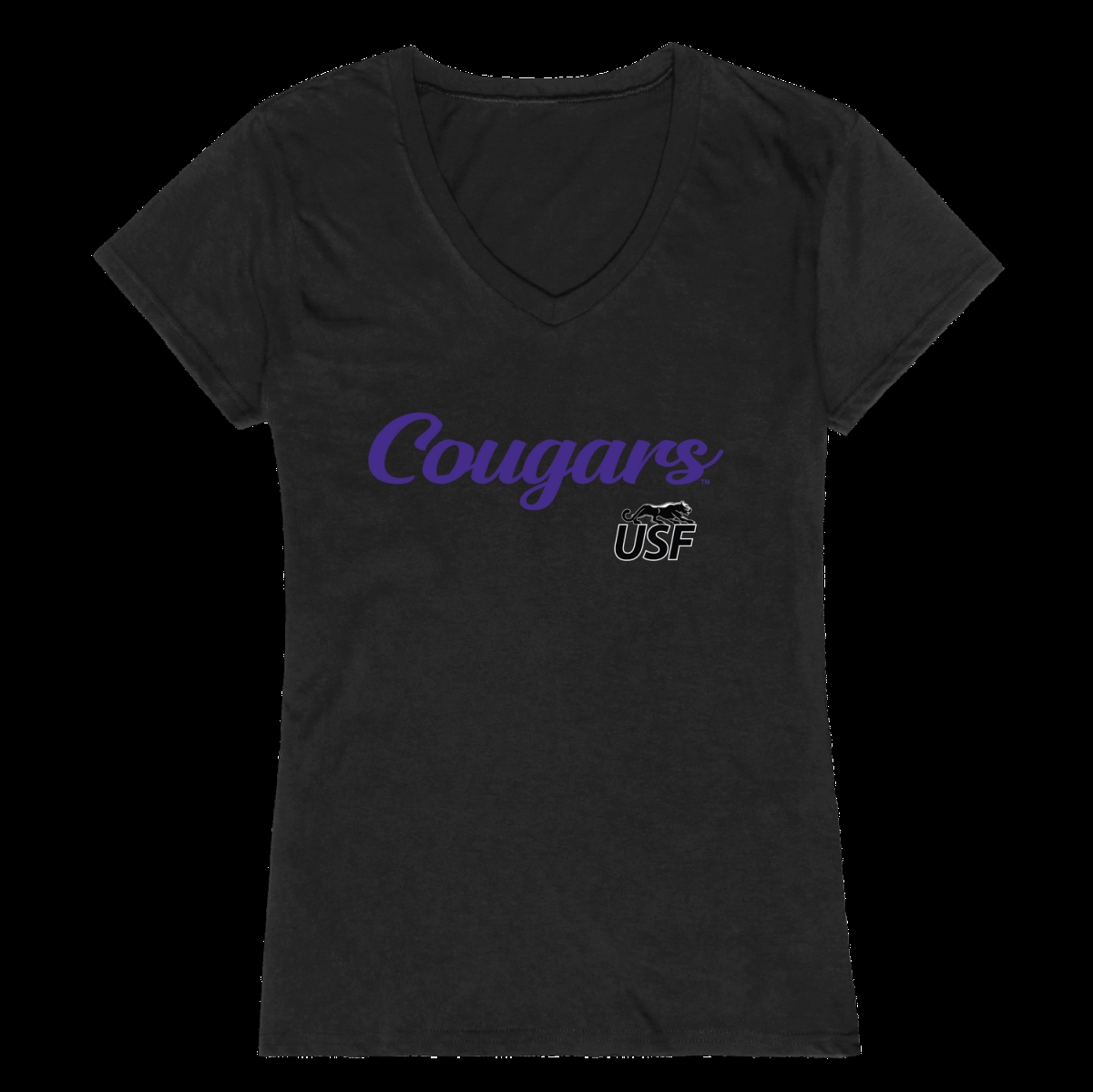 W Republic 555-380-BK2-05 University of Sioux Falls Cougars Script Women T-Shirt&#44; Black - 2XL