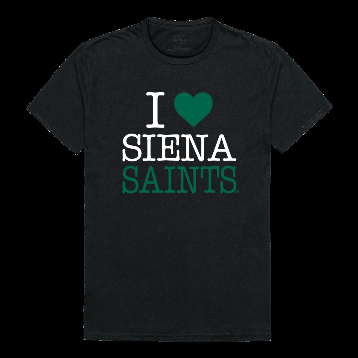 W Republic 551-379-BK2-03 Siena College Saints I Love T-Shirt&#44; Black - Large