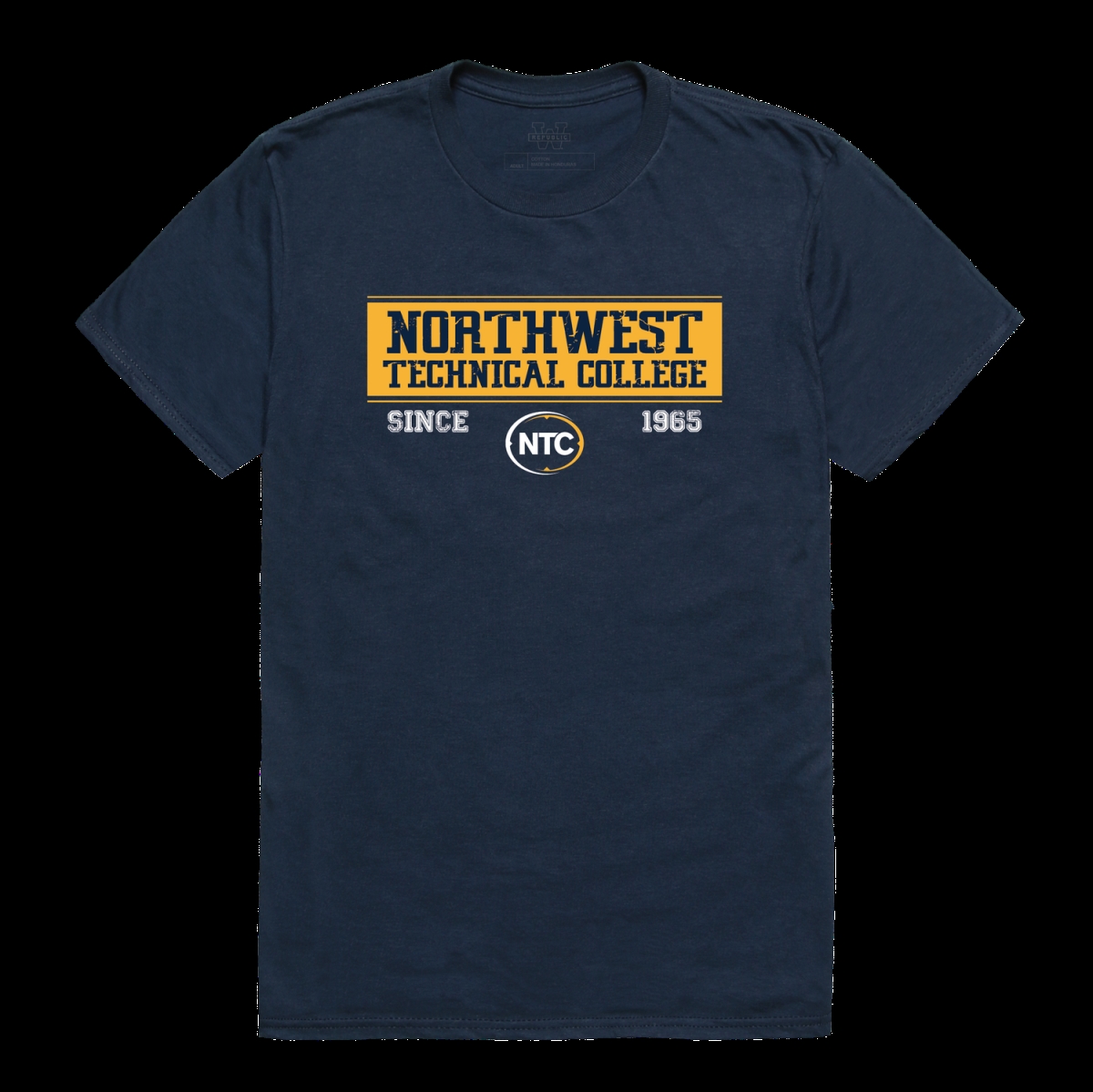 W Republic 507-703-NVY-03 Northwest Technical College Hawks Established T-Shirt&#44; Navy - Large