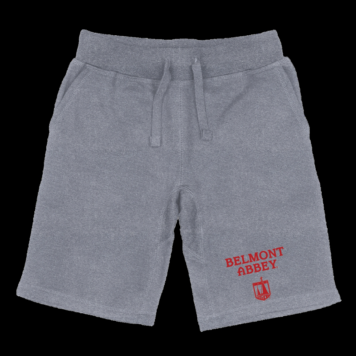 W Republic 570-616-HGY-04 Belmont Abbey College Crusaders Seal Shorts&#44; Heather Grey - Extra Large