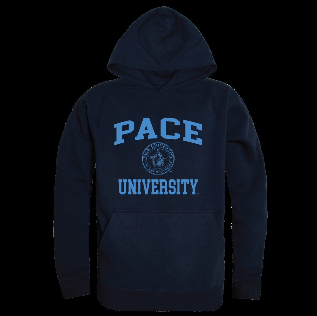 W Republic 569-725-NVY-05 Pace University Setters Seal Hoodie&#44; Navy - 2XL