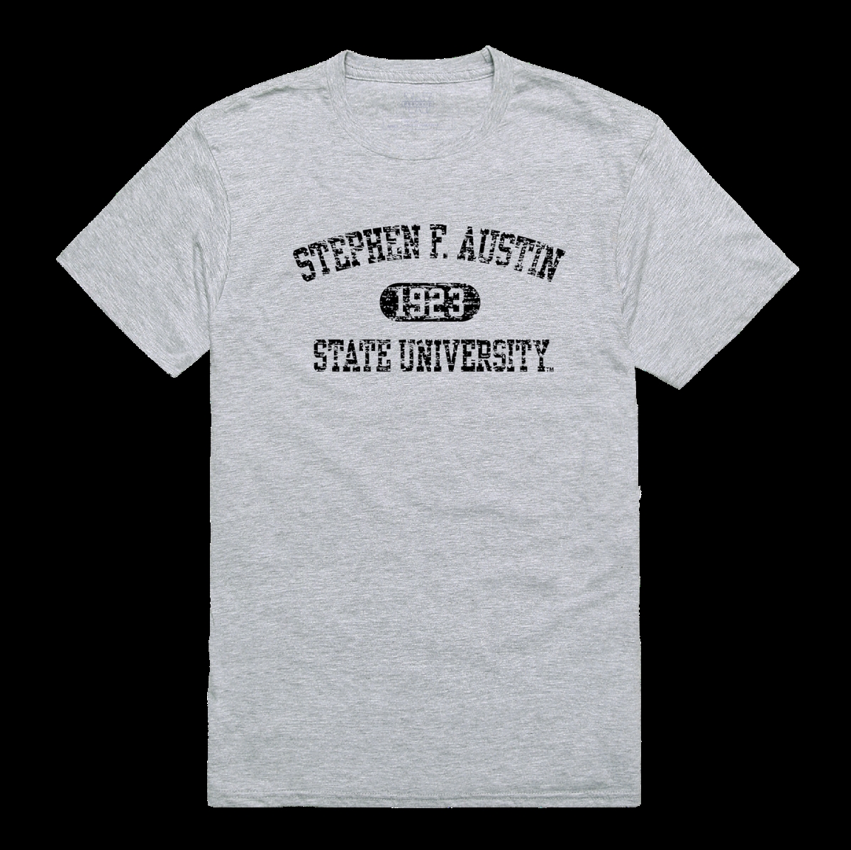 W Republic 574-238-HGY-01 Stephen F. Austin State University Lumberjacks Distressed Arch College T-Shirt&#44; Heather Grey - Small