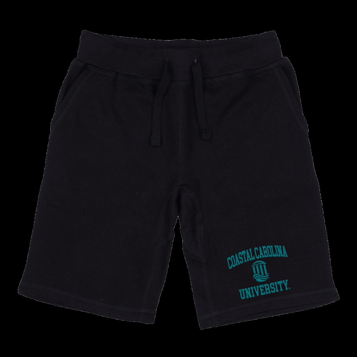 W Republic 570-116-BLK-05 Coastal Carolina University Chanticleers Seal Shorts&#44; Black - 2XL
