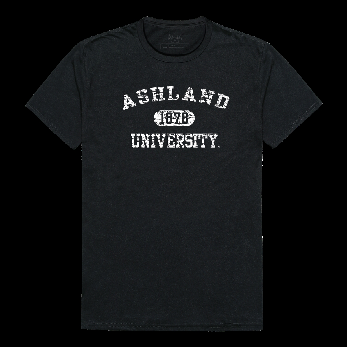 W Republic 574-476-BLK-01 Ashland University Eagles Distressed Arch College T-Shirt&#44; Black - Small