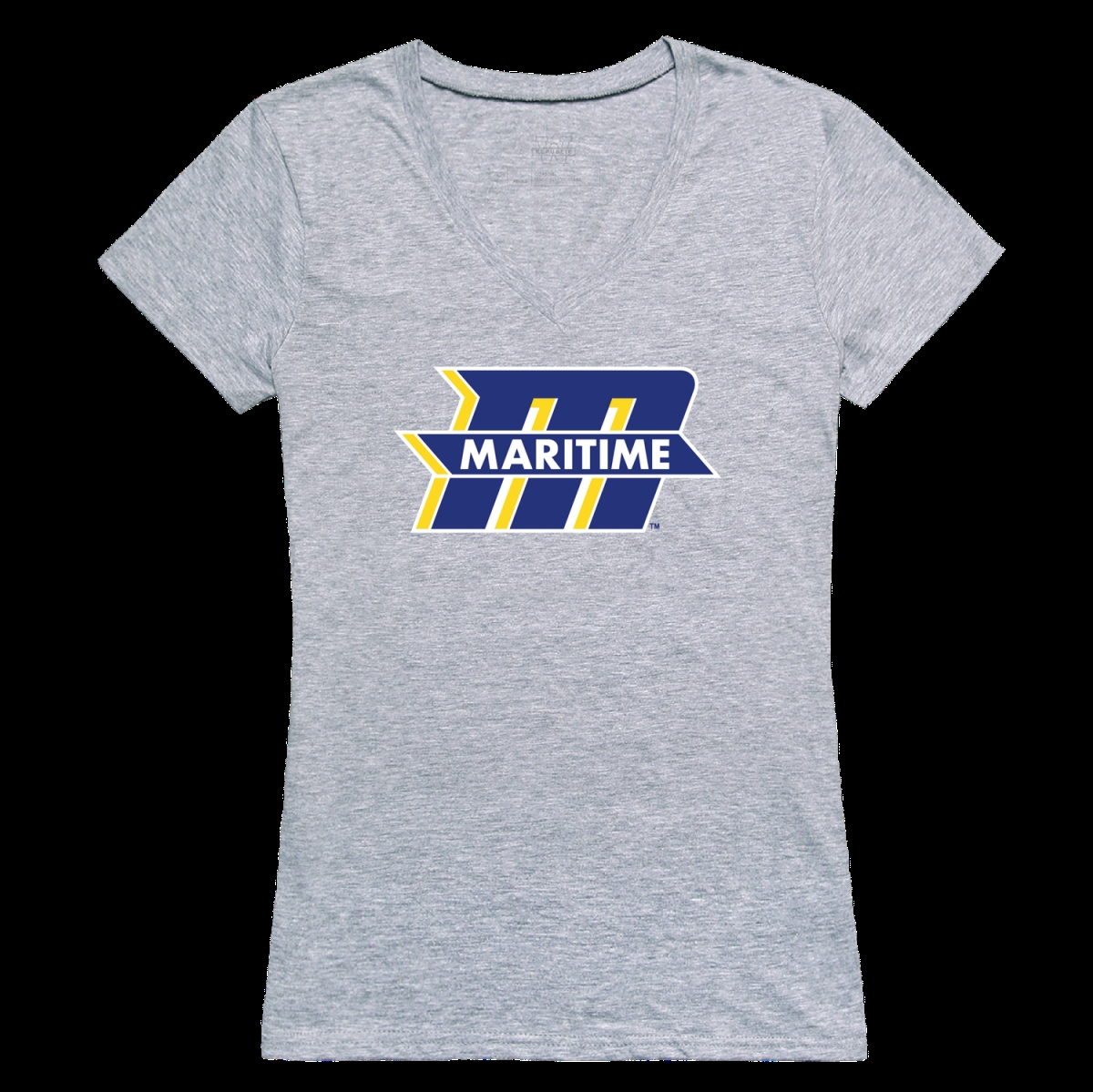 W Republic 520-742-HGY-02 Massachusetts Maritime Academy Buccaneers Women Seal T-Shirt&#44; Heather Grey - Medium