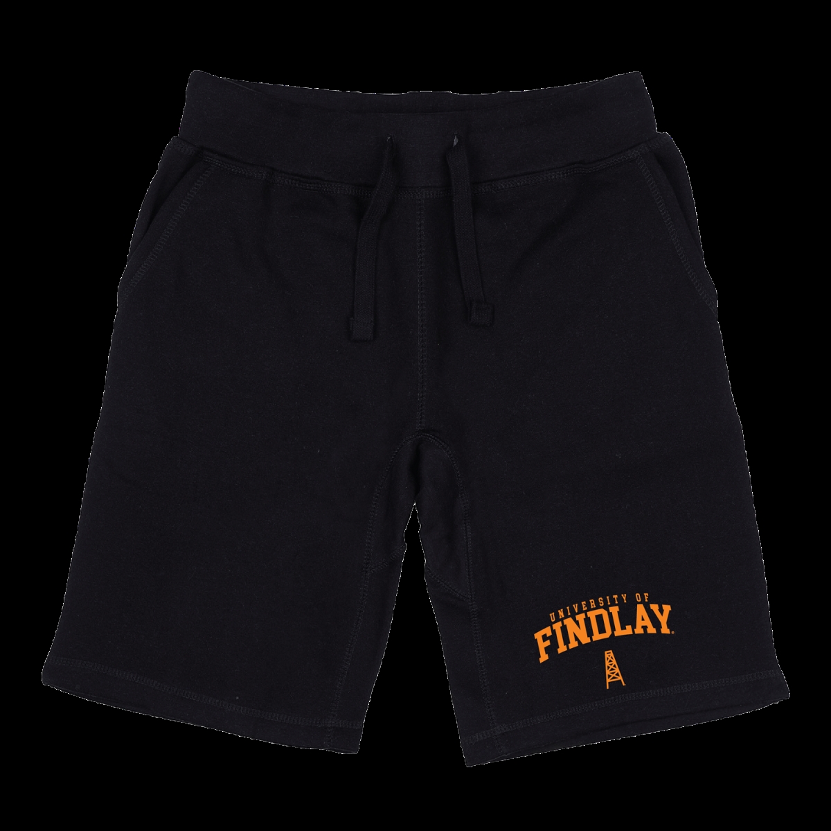W Republic 570-518-BLK-05 University of Findlay Oilers Seal Shorts&#44; Black - 2XL