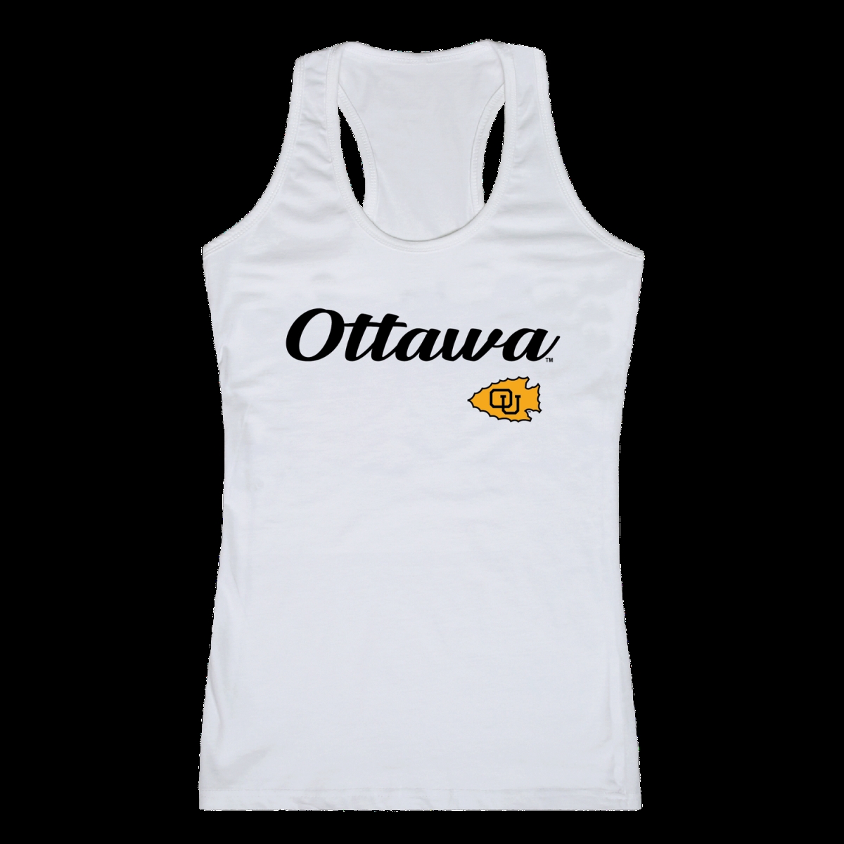 W Republic 557-253-WHT-03 University of Ottawa Braves Script Tank Top&#44; White - Large
