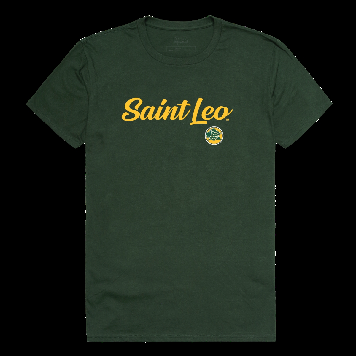 W Republic 554-374-FR2-02 Saint Leo University Script T-Shirt&#44; Forest Green - Medium