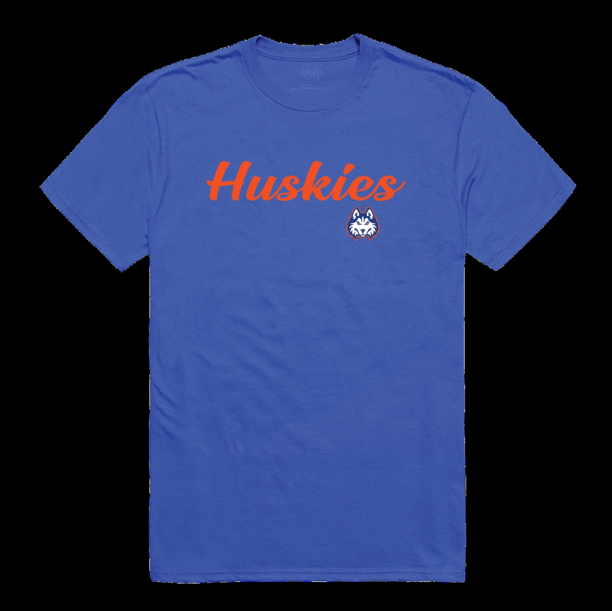 W Republic 554-524-RL2-04 Houston Christian University Huskies Script T-Shirt&#44; Royal - Extra Large
