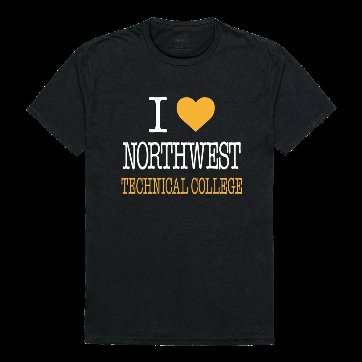 W Republic 551-703-BLK-02 Northwest Technical College Hawks I Love T-Shirt&#44; Black - Medium