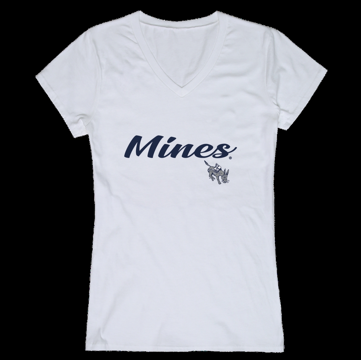 W Republic 555-422-WT2-03 Colorado State University School of Mines Orediggers Script Women T-Shirt&#44; White - Large