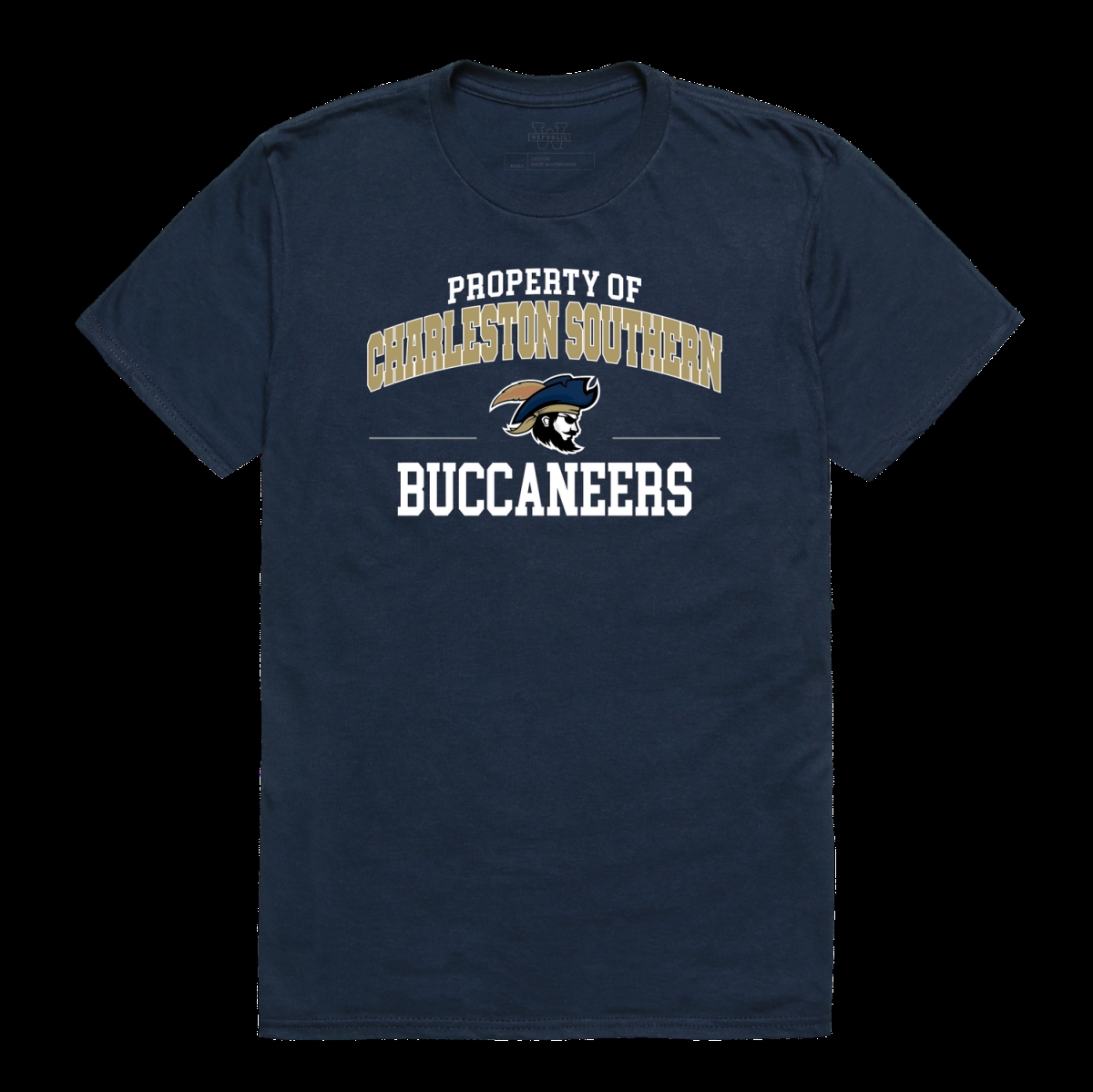 W Republic 517-736-NVY-03 College of Charleston Southern Buccanneers Property College T-Shirt&#44; Navy - Large