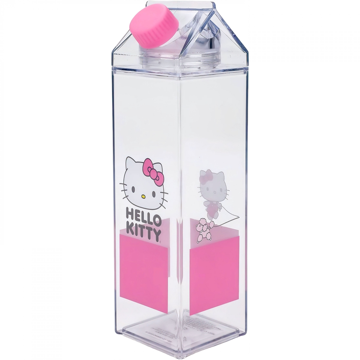 Hello Kitty 869028 17 oz Hello Kitty Milk Carton Shaped Water Bottle&#44; Clear