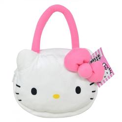 Hello Kitty 865297 Polyester Hello Kitty Face Shaped Plush Handbag&#44; Pink & White