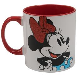 Minnie Mouse 864296 20 oz Minnie Mouse Poses Jumbo Ceramic Glitter Ceramic Mug&#44; White & Red