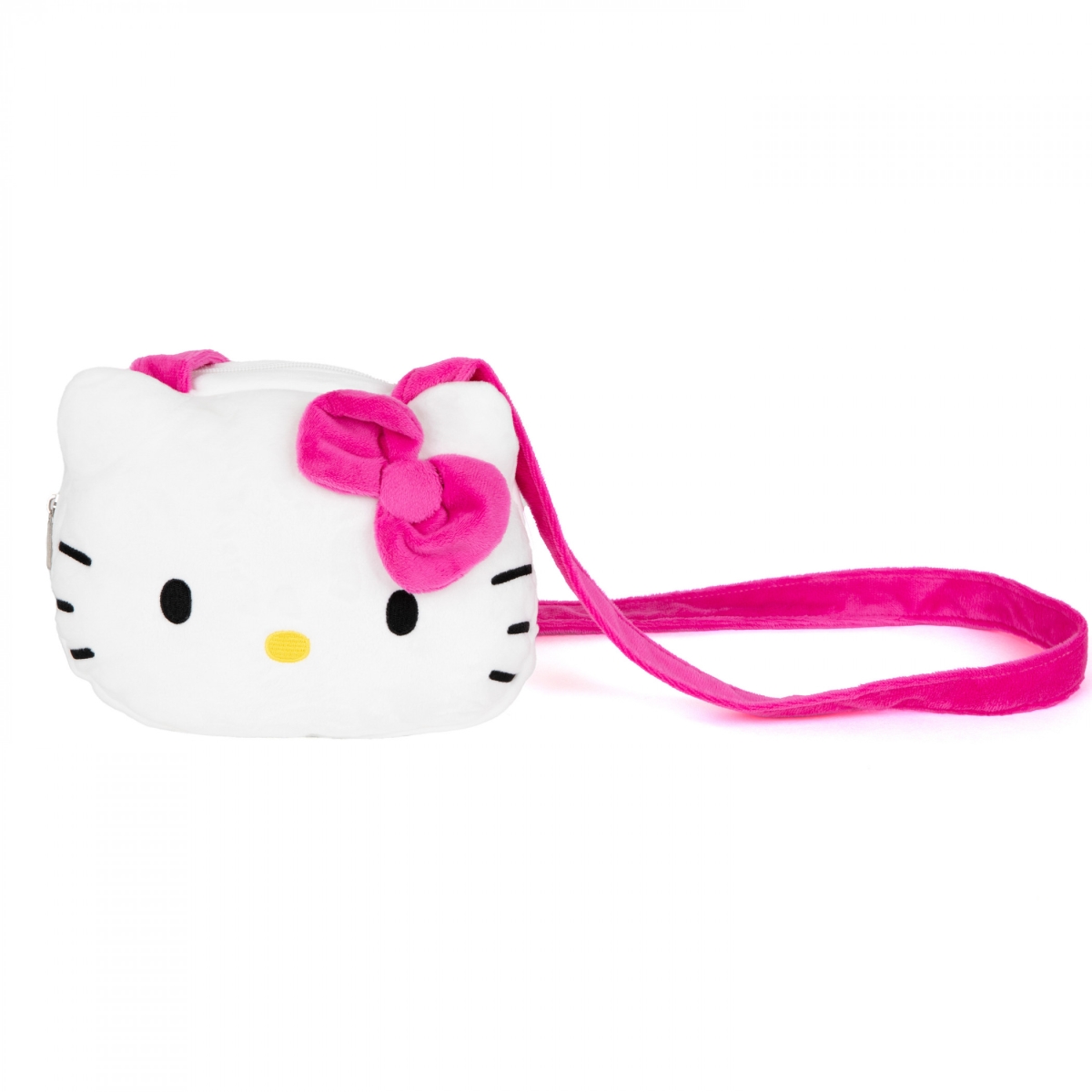 Hello Kitty 860754 8 in. Hello Kitty Big Bow Plush Crossbody Bag&#44; Pink
