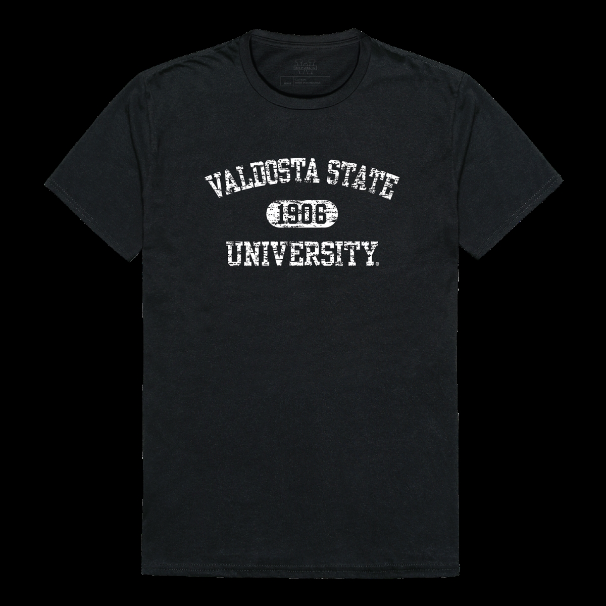 W Republic 574-398-BLK-03 Valdosta State University Blazers Distressed Arch College T-Shirt&#44; Black - Large