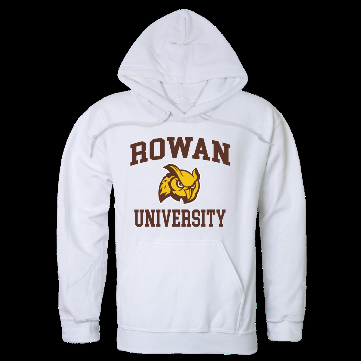 W Republic 569-371-WHT-04 Rowan University The Professionals Owls Seal Hoodie&#44; White - Extra Large