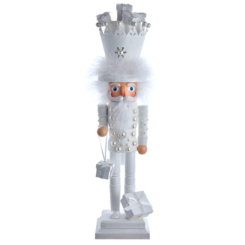 Hollywood Nutcrackers HA0687W 18 in. Hollywood White King Nutcracker with Gifts
