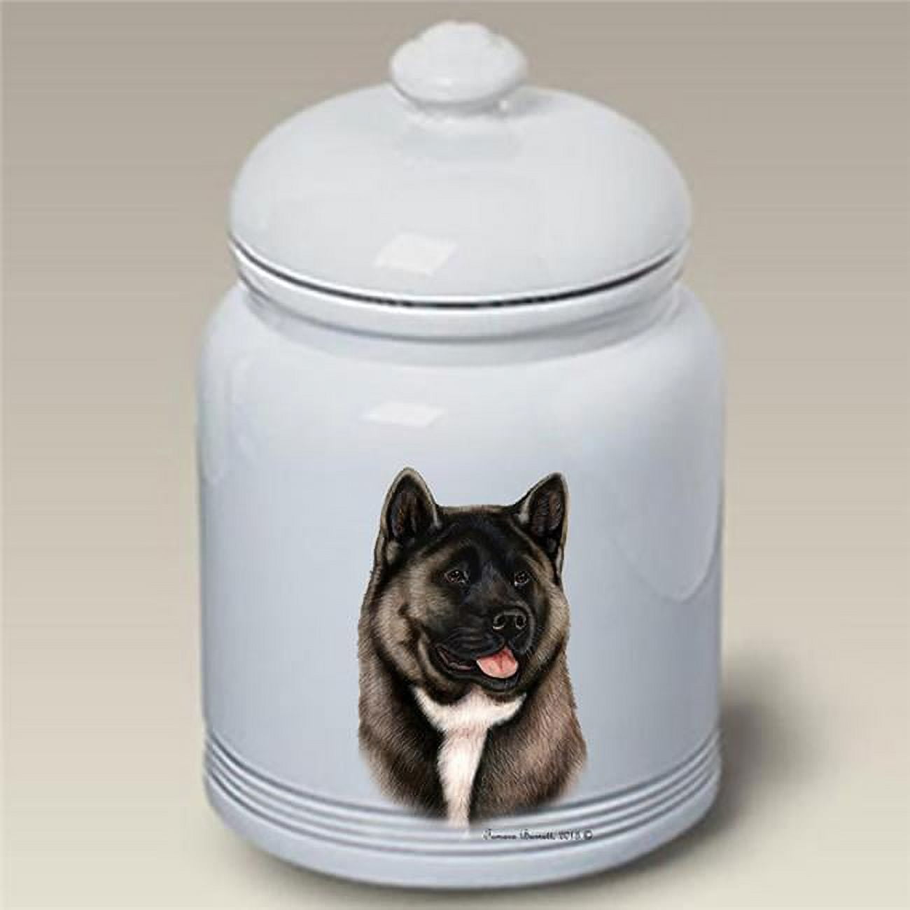 Believercreyente Akita Silver Stoneware Ceramic Doggie Treat Jar