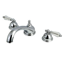 FurnOrama Roman Tub Filler Bath Tub Faucet Faucet with Crystal Lever Handle&#44; Chrome