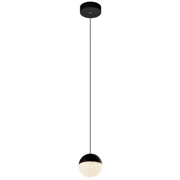 Iluminando Ravello  5&' Integrated LED Pendant Lighting Fixture with Globe Shade&#44; Black