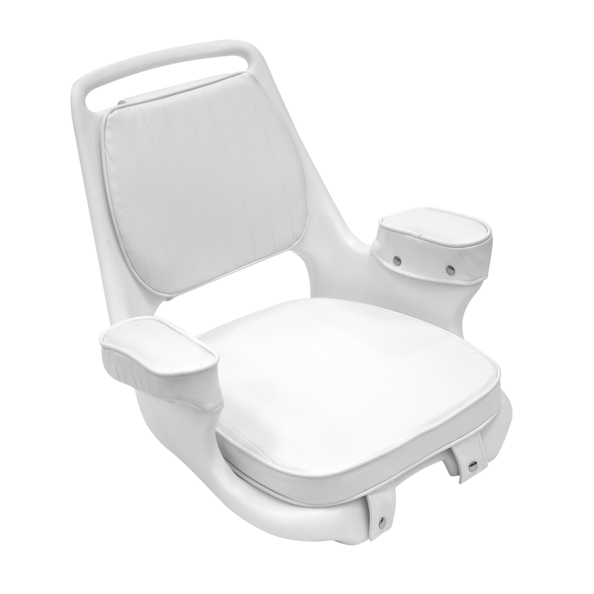 KD Muebles de comedor Captains Chair with Cushion Set & Mounting Plate Boat Seats&#44; White