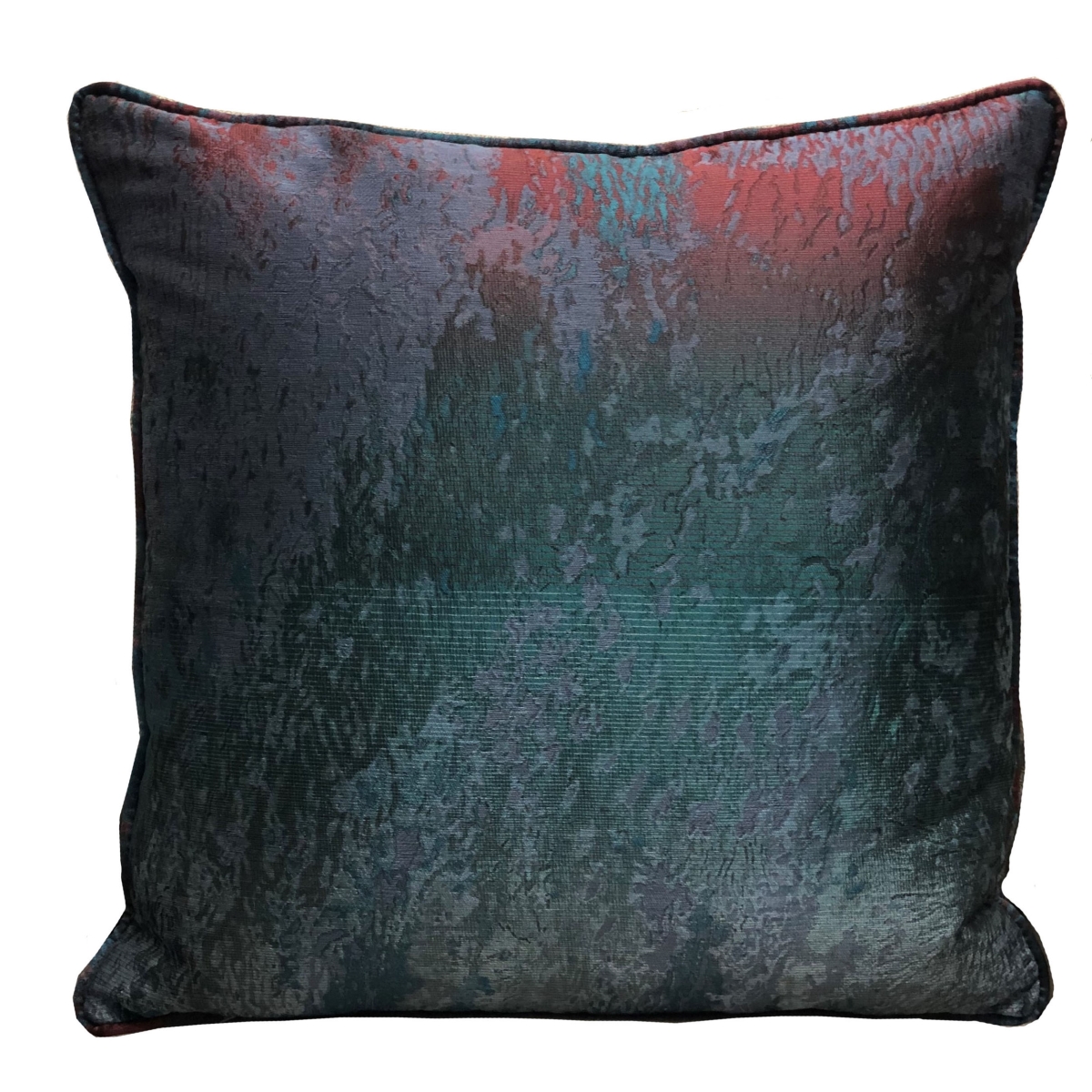 HearthStone Furniture 12 x 20 in. Bleu Velour Blue&#44; Green & Red Luxury Throw Pillow