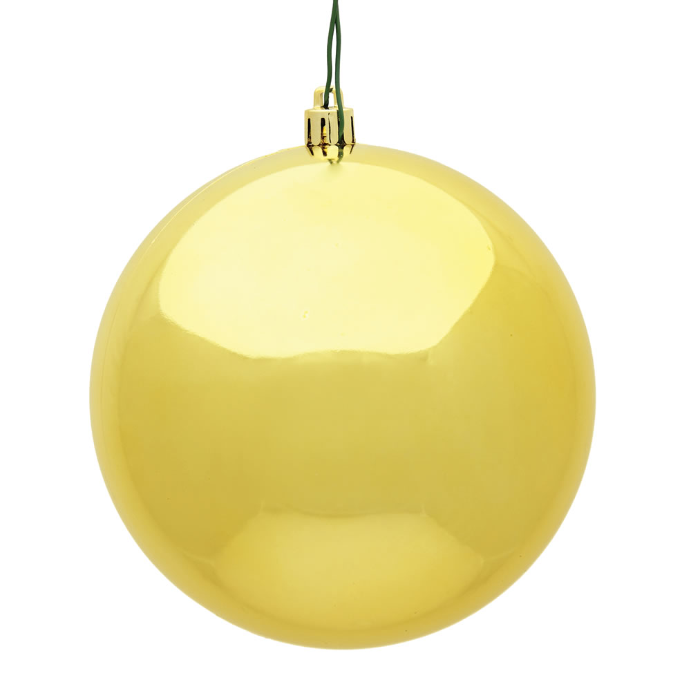Drop Ship Baskets 4.75 in. Honey Gold Shiny UV Christmas Ornament Ball