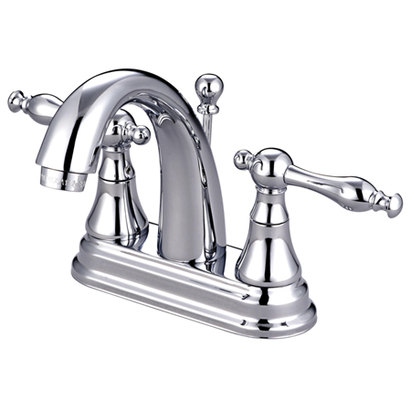 FurnOrama Two Handle 4 in. Centerset Lavatory Faucet with Brass Pop-up - Polished Chrome