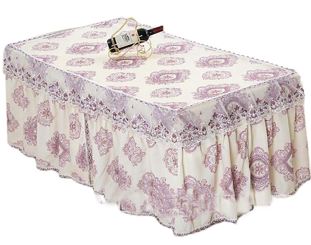 Cantina Palace Style Cover Coffee Tablecloth Dustproof Lace Tablecloth&#44; Purple