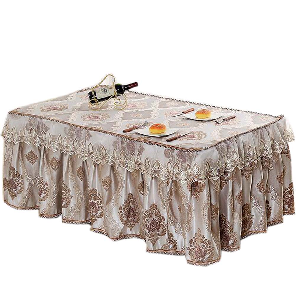 Cantina Palace Style Cover Coffee Tablecloth Dustproof Lace Tablecloth&#44; Dark Brown