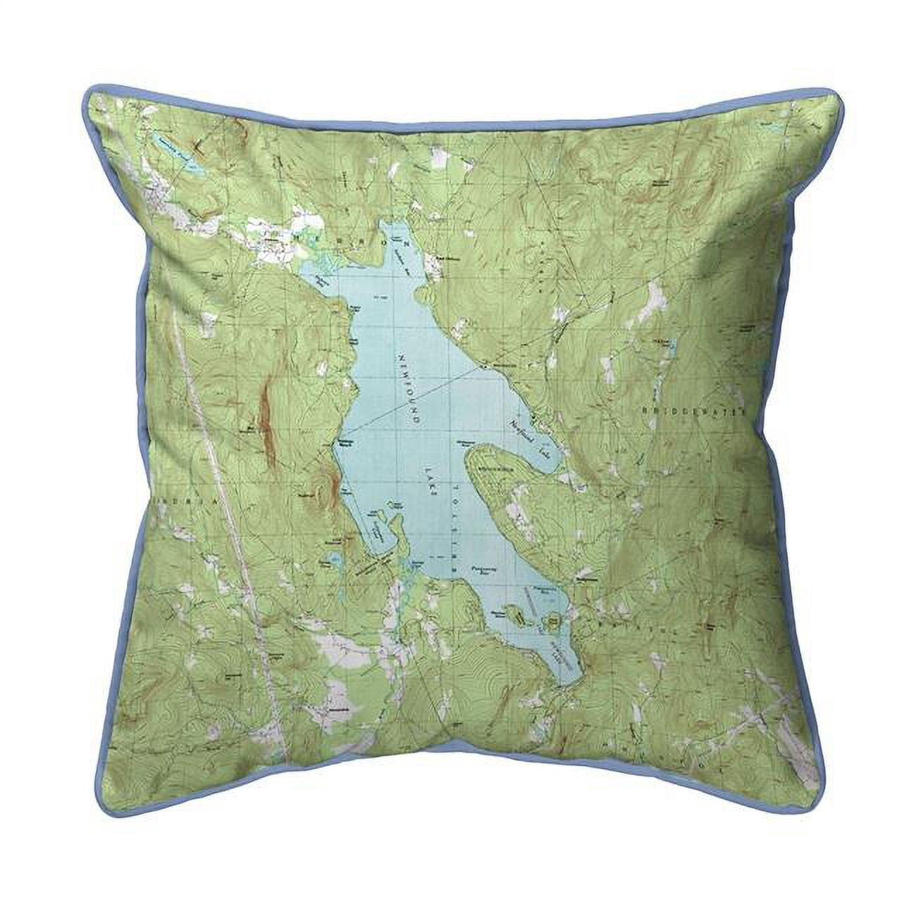 JensenDistributionServices 18 x 18 in. Newfound Lake&#44; NH Nautical Map Large Corded Indoor & Outdoor Pillow