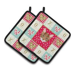 CoolCookware 7.5 x 7.5 in. Toyger Cat Love Pair of Pot Holders