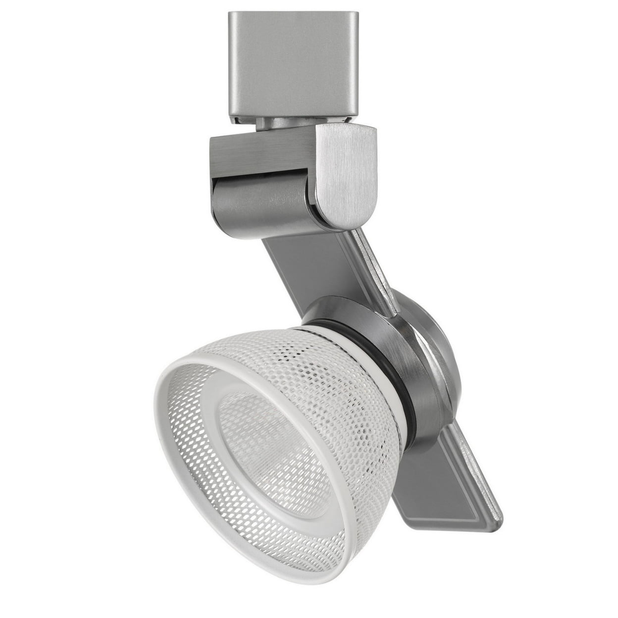 VividLighting 12W Integrated LED Metal Track Fixture with Mesh Head&#44; Silver & White