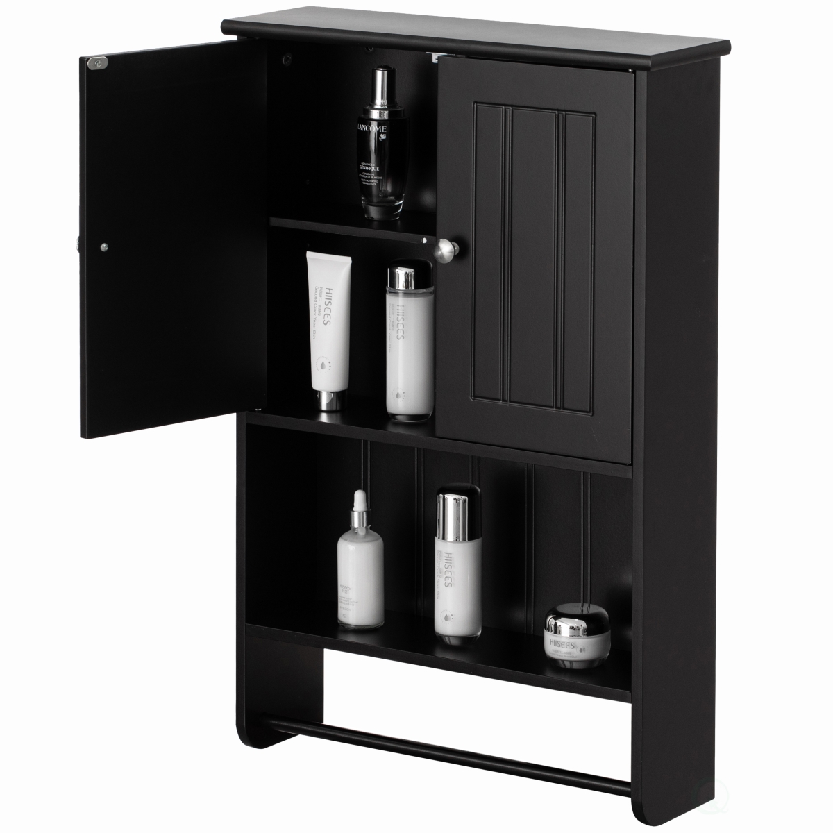 KD Cuna Wall Mount Bathroom Cabinet Wooden Medicine Cabinet Storage Organizer Double Door with 2 Shelves&#44; and Open Display Shelf&#44