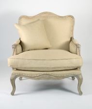 D2D Technologies CFH111 E272 A003-Jute 35 x 39.5 x 29 in. Belmont Club Chair&#44; Natural Linen & Jute