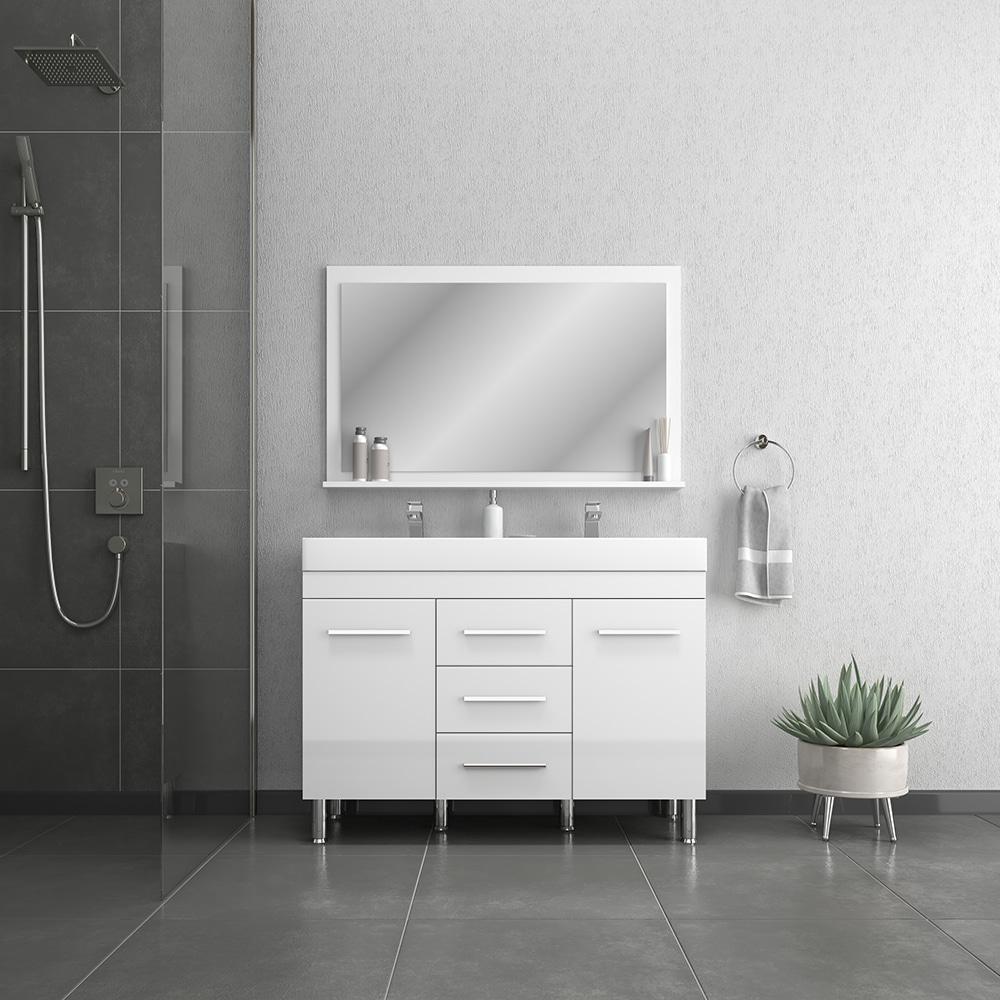 KD Cajonera 48 in. Ripley Bathroom Mirror&#44; White