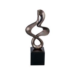 Accesorios Free Form Sculpture&#44; Bronze & Black Marble Finish