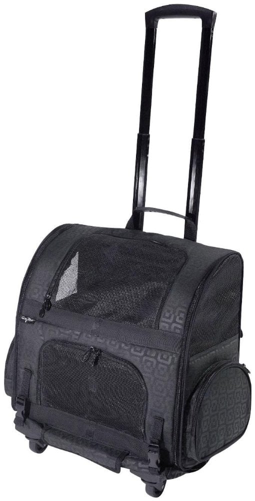 PerfectPet RC2000 Large Roller Carrier&#44; Black Geometric