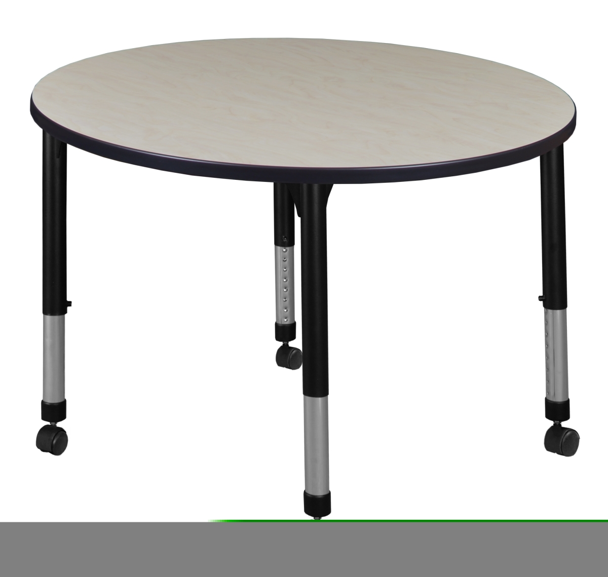 GSI Homestyles Kee 30 in. Round Height Adjustable Mobile Classroom Table Maple