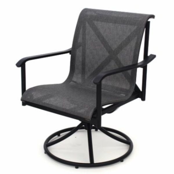 ComfortCorrect Norwalk Aluminum Sling Swivel Rocker Dining Chair