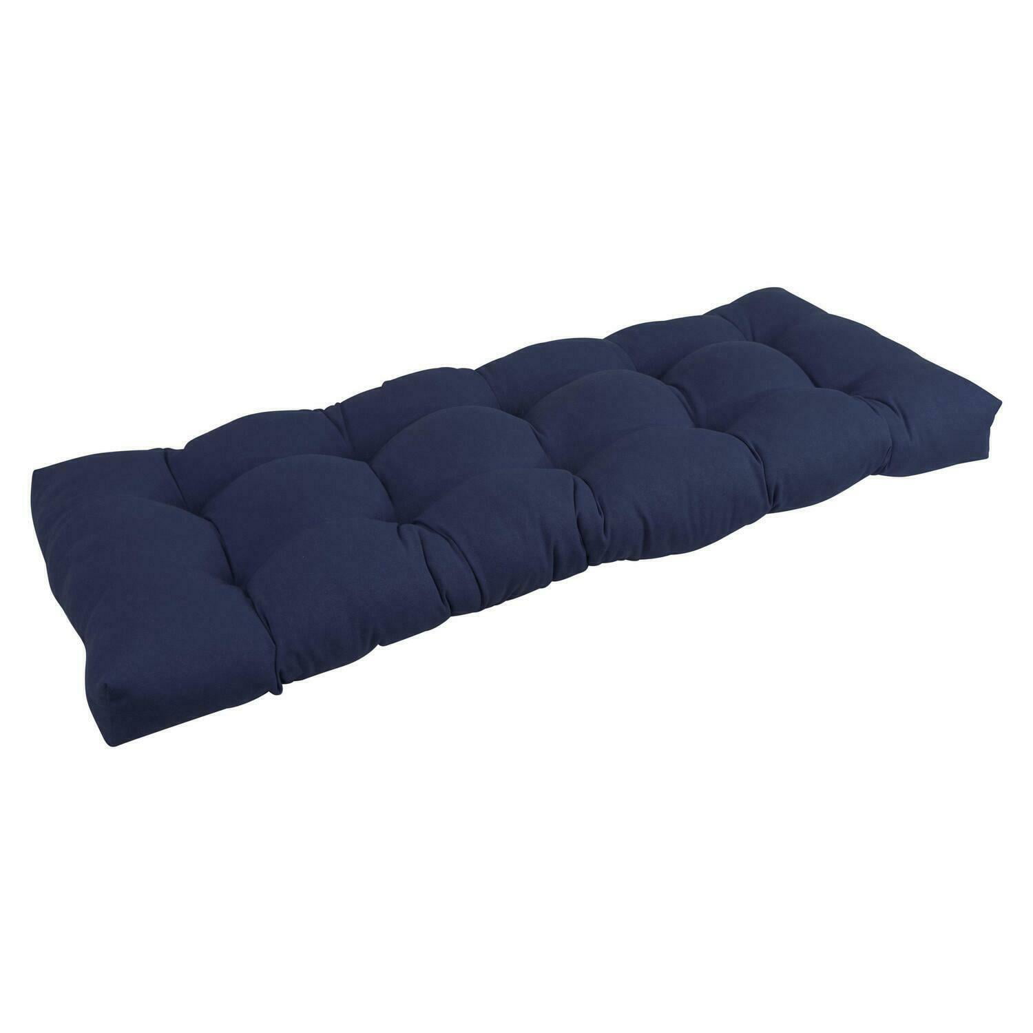 KD Gabinetes 51 x 19 in. Tufted Solid Twill Bench Cushion&#44; Navy