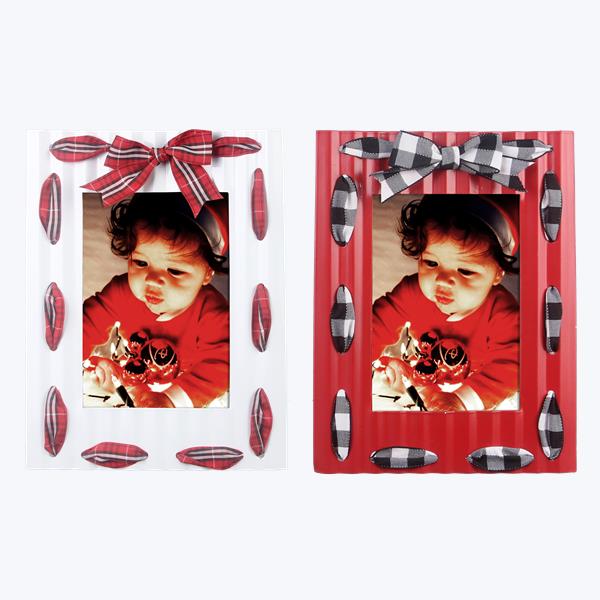 Designs-Done-Right 4 x 6 in. Metal Christmas Photo Frame&#44; Assorted Color - 2 Piece
