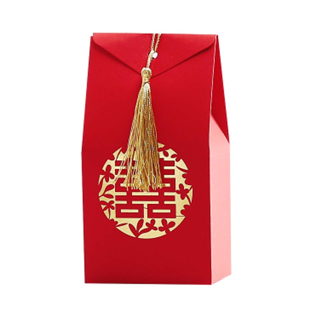 Dispositivo Double Happiness Chinese Red Classical Wedding Candy Boxes Wedding Favor Gift Box Candy Box - 40 Piece