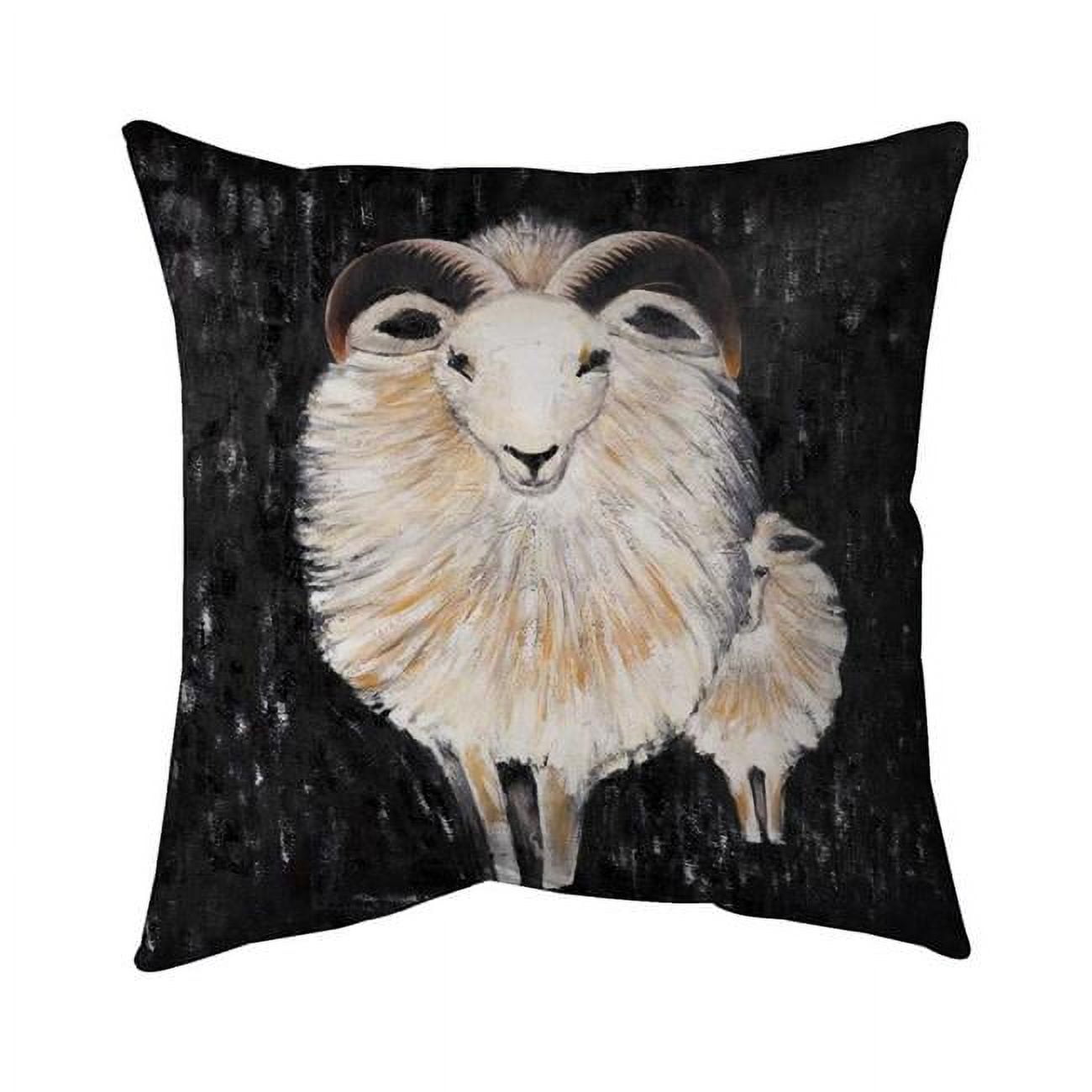 Fondo 26 x 26 in. Two Bushy Ram-Double Sided Print Indoor Pillow